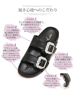 Amazon | [セスト] ビジュー モチーフ フットベッド サンダル